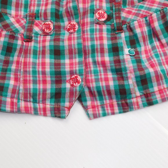 Gagou Tagou Girls 18 Months Plaid Jacket Fur Trim - Picture 5 of 11